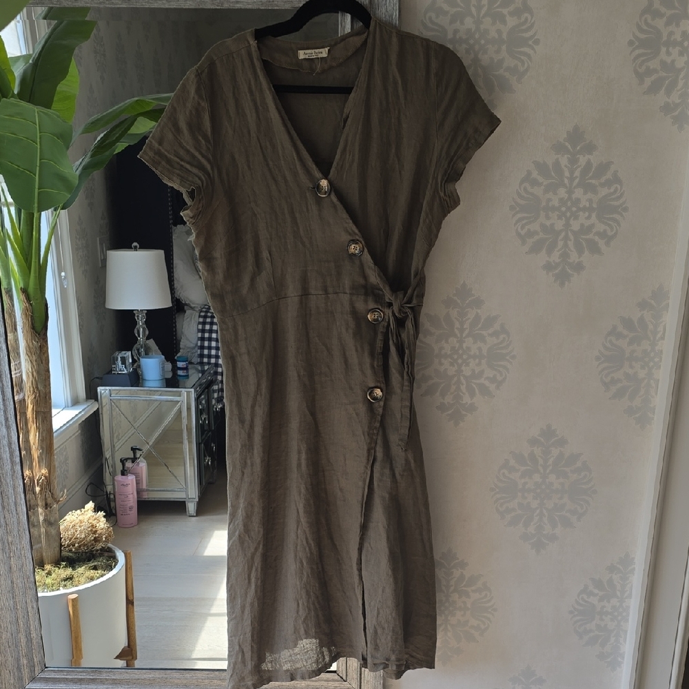 Elegant Brown Wrap Dress